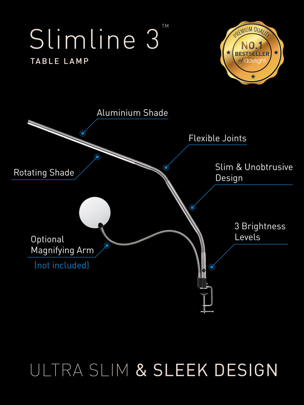 Slimline 3 Led Table Lamp